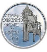 Stříbrná mince 200 Kč Otevření Obecního domu v Praze 100. výročí 2012 Proof