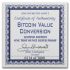 Mince : 1 oz Stříbrná mince  Bitcoin Value Conversion