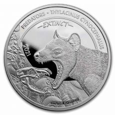 Stříbrná mince Predators Wolf (Vlk) 1 Oz 2021 Republika Kongo