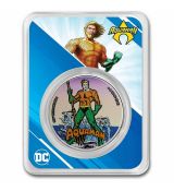 Stříbrná mince DC Comics Aquaman 1 Oz 2023 Samoa TEP