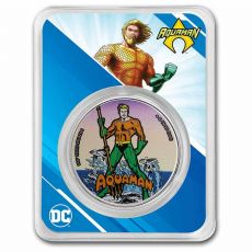 Stříbrná mince DC Comics Aquaman 1 Oz 2023 Samoa TEP