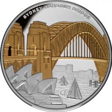 Stříbrná mince Sydney Harbour Bridge 1 oz (pozlaceno) 2022 Niue