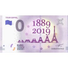 0 Euro Paris - Tour Eiffel 1889-2019