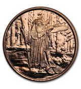 Měděná mince Série Celtic Lore První z pěti: Merlin 1 oz