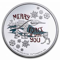 Stříbrná mince Star Wars Season's Greetings 1 Oz $ 2 2022 Niue