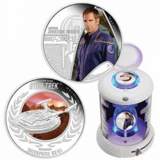 Tuvalu Star Trek: Captain Jonathan Archer & Enterprise NX-01 1oz  Stříbro Proof 2 mince Set