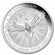 2024 Austrálie 1 oz stříbrný 10. výročí Orel ( Eagle ) s klínovým ocasem BU