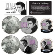 ELVIS PRESLEY Icon Collection Originální sada 2 mincí k výročí 1976 amerických dolarů IKE Eisenhower Dollar