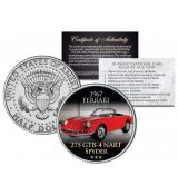 1967 FERRARI – 275 GTB-4 NART SPYDER – nejdražší auta prodaná v aukci – Americká mince JFK Half Dollar