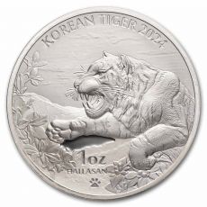 2024 Jižní Korea 1 oz Stříbro Tiger BU