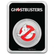 2024 1 oz Stříbrná mince 2 $ Ghostbusters No Ghost Logo BARVA