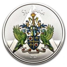 2023 Svatá Lucie 1 oz stříbrný erb (barevný)