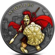 ACHILLES VICTORIOUS LEGENDARY WARRIORS 2023 5 $ 1 OZ ČISTÁ 2K POZLACENÁ MINCE